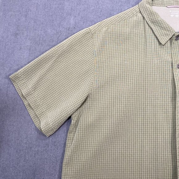 Columbia Mens Green Plaid Short-Sleeve Button-Up Shirt L Lightweight Modal Blend - Picture 9 of 13
